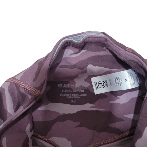 Athleta Camo Elation 7/8 Tight Leggings XS‎ Pink Camo Yoga Workout Pants Magenta - Picture 4 of 9